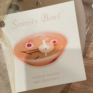 NWT Waxen Moon hand Made warm glow illuminated floating candle nature OS